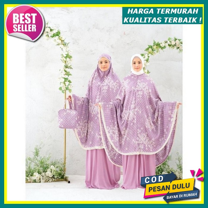 Mukena Stu Set Hantaran Cantik Dan Mewah Terbaru 2022 Mukena Dewasa Bordir Timbul Bahan Adem Sutra M