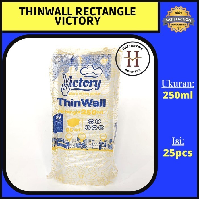 Thinwall Rectangle 250 ml / Kotak Makan Plastik / Thinwall Victory