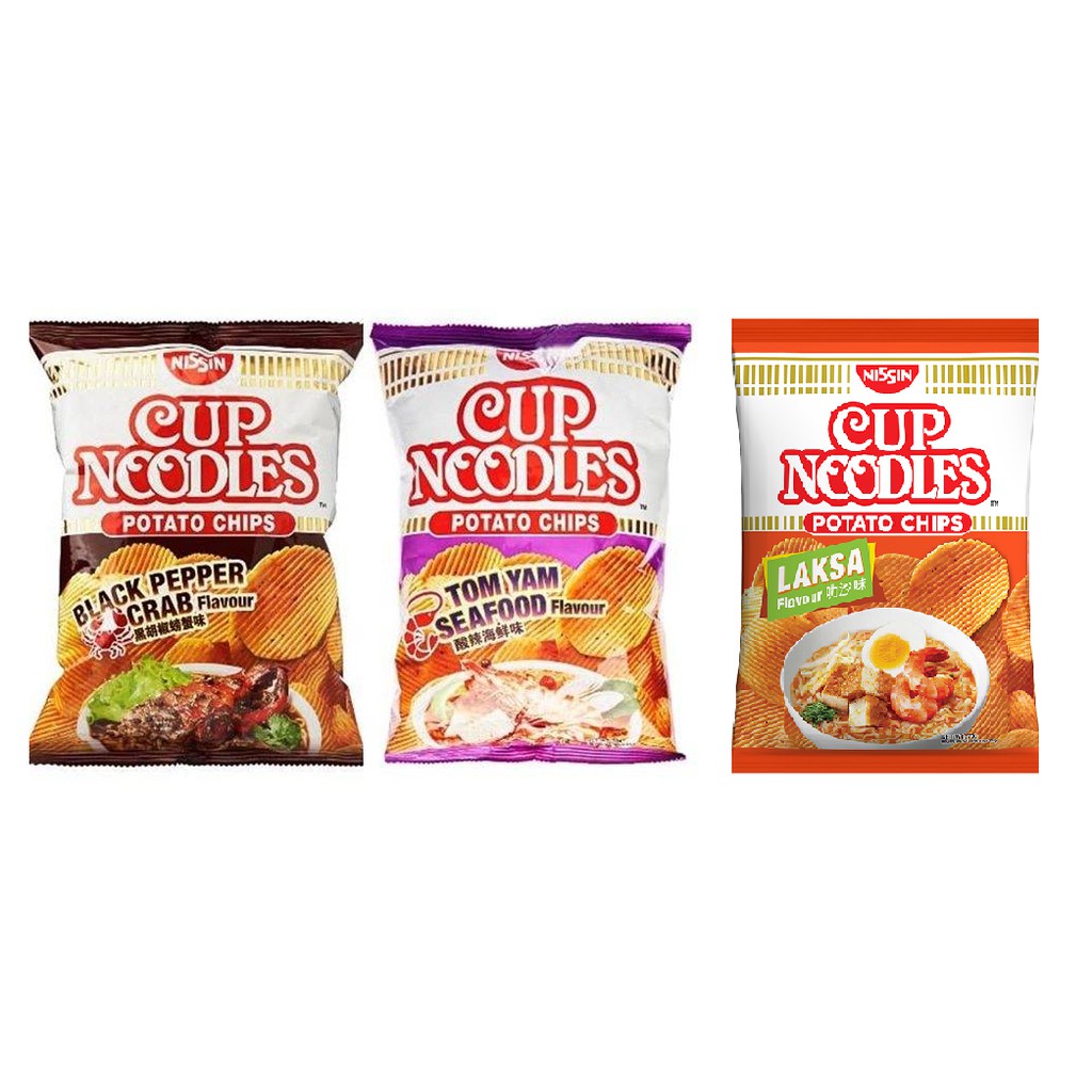 

Nissin Cup Noodles Potato Chips Laksa Back Pepper Crab Tom Yam 70g