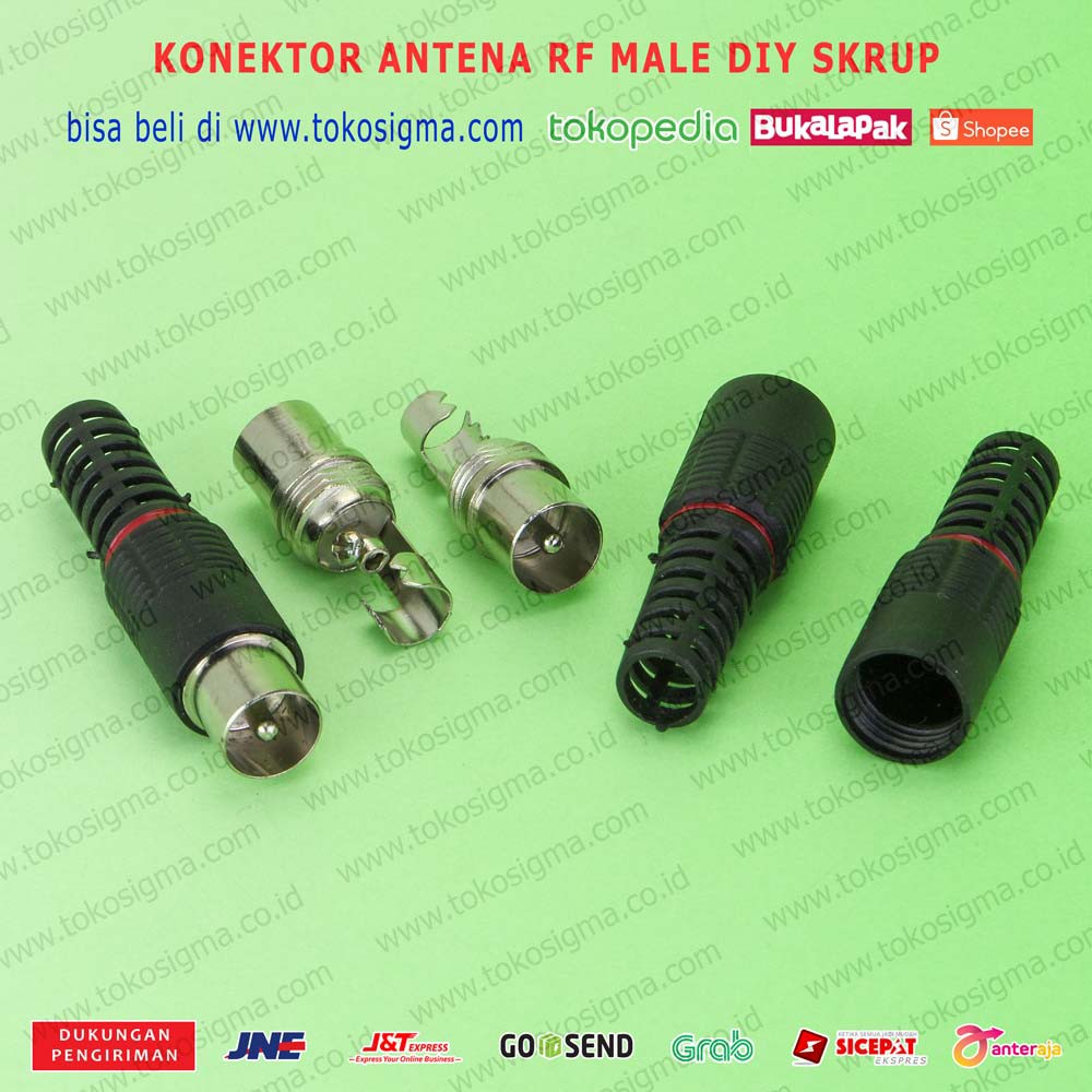 4 PCS KONEKTOR KEPALA COLOKAN KABEL ANTENA TV RF MALE RAKIT SKRUP