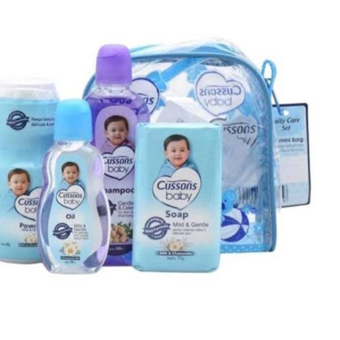 SATU SET CUSSON BAYI 4 IN 1 / MINI PACK CUSSONS PERALATAN MANDI BAYI / ANAK ,.
