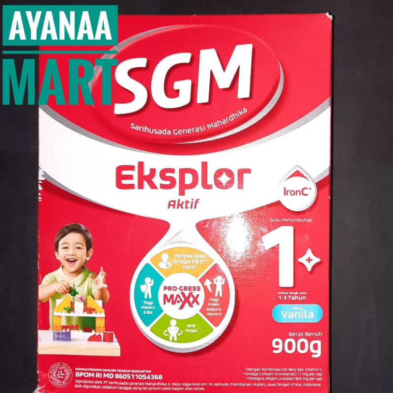 

SGM Eksplor 1+ Rasa Coklat / Vanila / Madu 900gr Susu Bubuk Anak 1 plus