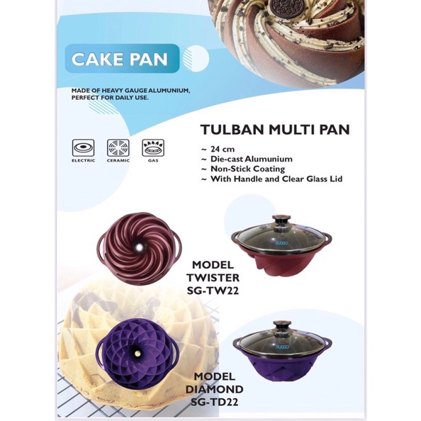 Cetakan Kue Bolu Anti lengket Tulban Multipan Suggo