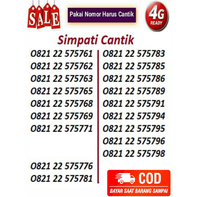NOMER CANTIK SERI 5758 & 5757 RAPI TELKOMSEL