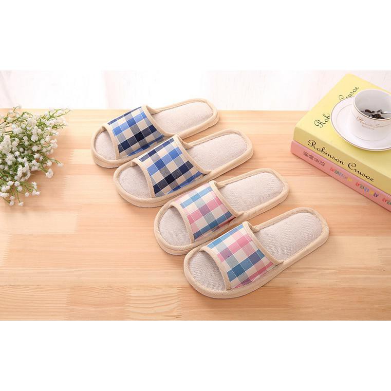 Grab Medan Sandal Selop Linen Indoor Size 37-38 Suihyung  YT3622 Pink Blue