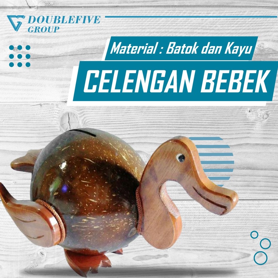 CELENGAN DAN TABUNGAN BATOK BENTUK HEWAN BEBEK CANTIK 18x20x15 cm - DEKORASI PAJANGAN RUMAH