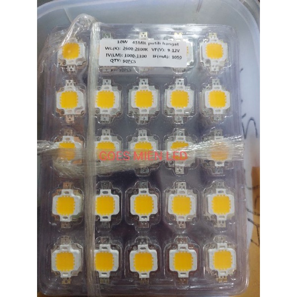 high power LED 10 watt warm white per 10 biji - HPL 10 watt + pendingin warm white