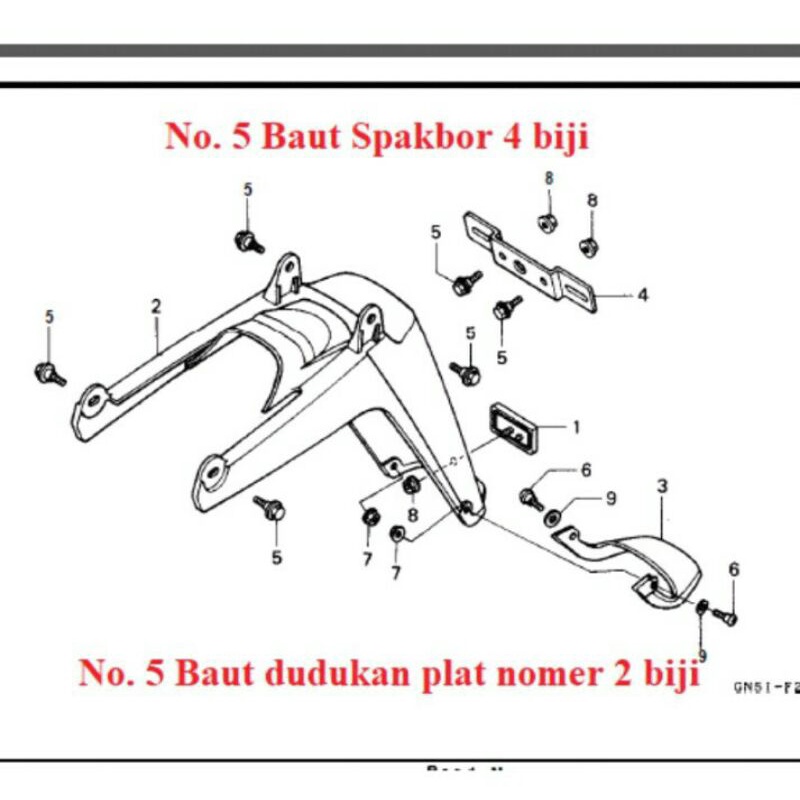 Baut Bosh Spakbor Depan Belakang Dudukan Aki Ori AHM Astrea Prima Grand Legenda