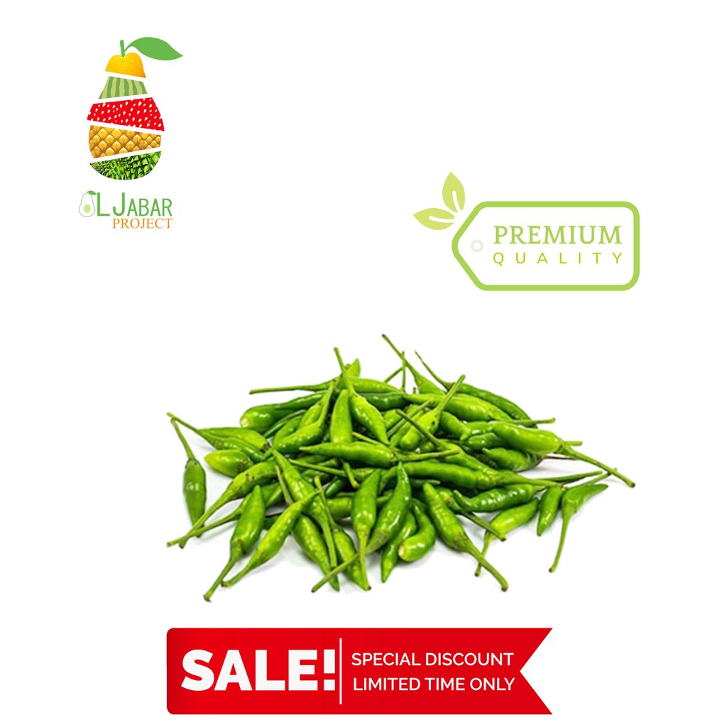 Cabe Rawit Ijo 1kg / Cabe Rawit Hijau / Chilli / Cabe Segar