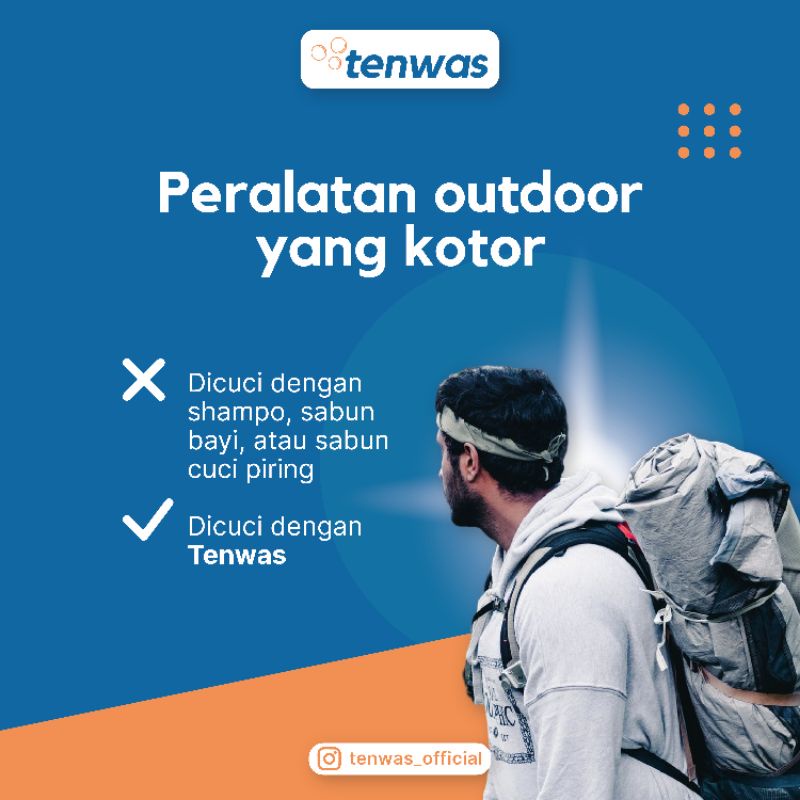 Tenwas Tent Cleaner Spray Flat Liquid Cairan Pembersih Tenda Peralatan Outdoor Hiking Camping Kemah