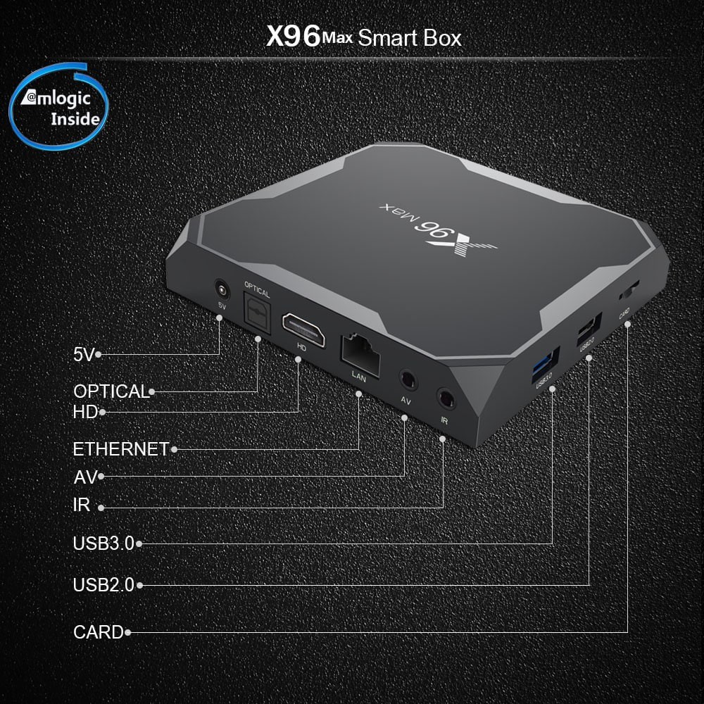 AKN88 - Android TV Box X96 Max Android 8.1 RAM 2 GB ROM 16 GB