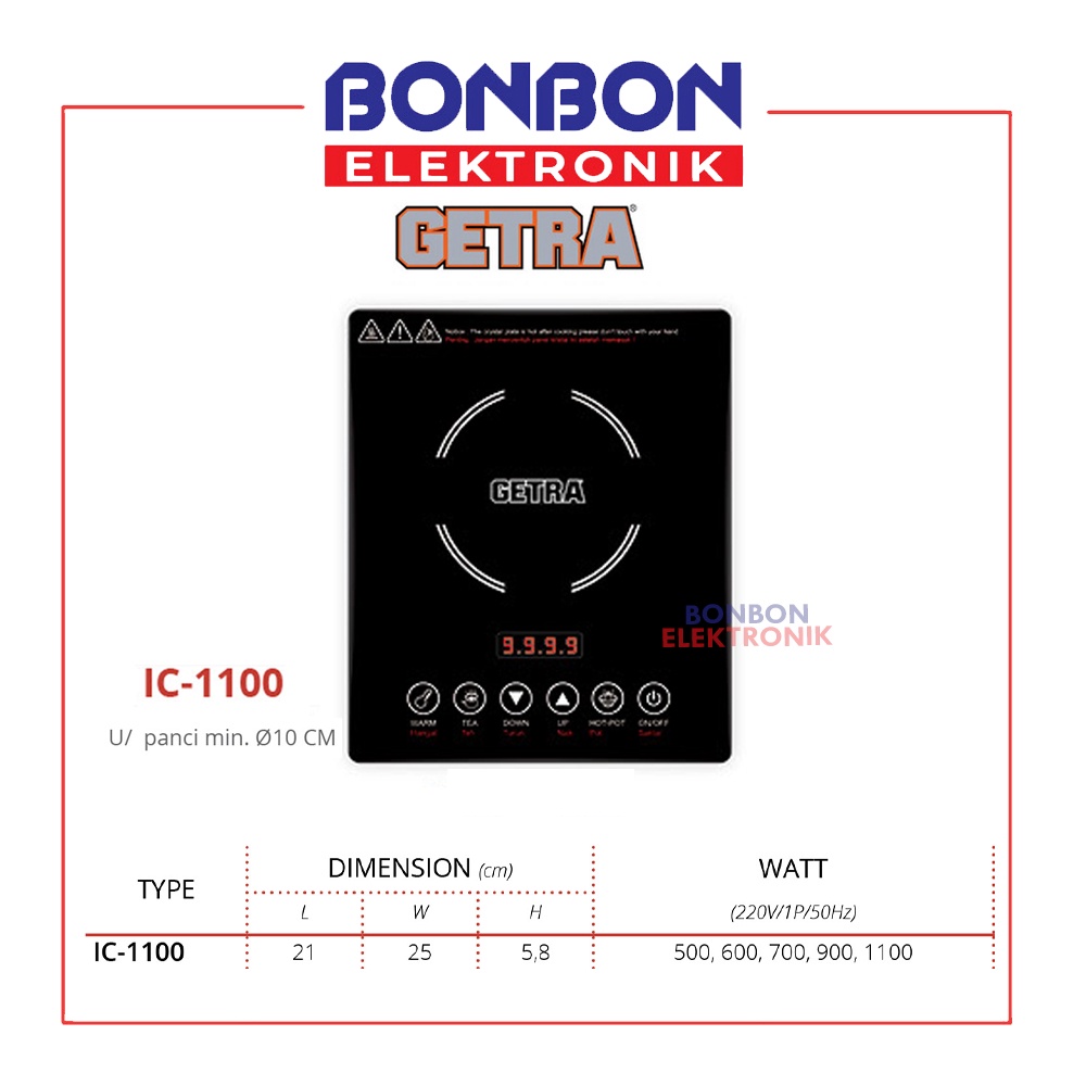 GETRA Kompor Induksi IC 1100 / Induction Cooker Murah Berkualitas