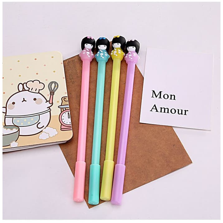 

LMX pen cartoon wanita jepang lucu Stationery Anguo Naizi pen spe034 hijau