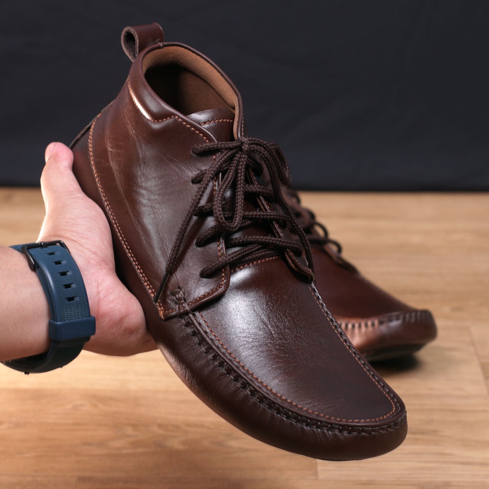 Sepatu Boots boot Casual Kulit Sapi Asli Original Premium fashion Pendek Low Motor Motoran Riding Bi