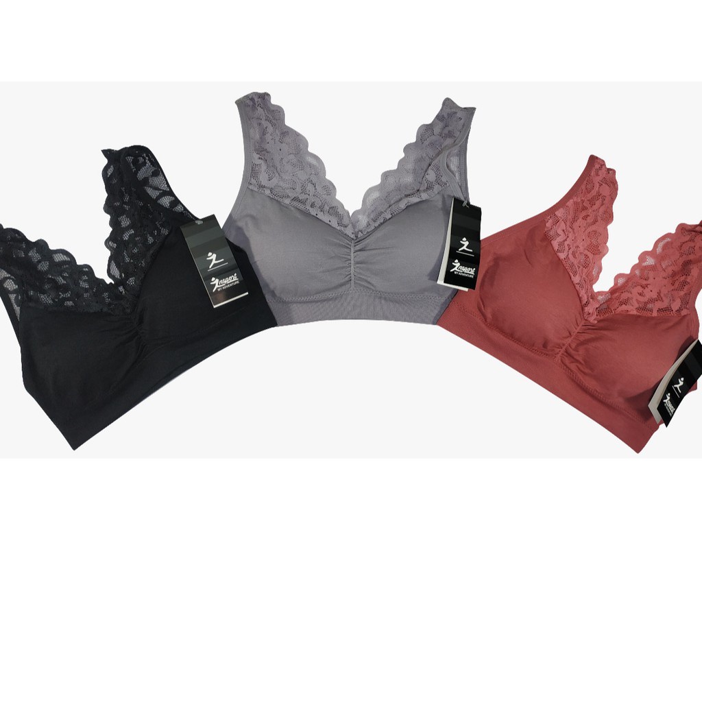 gos Sport Bra Renda Import BH Olahraga Bra Fashion Tanpa Kawat LS1916