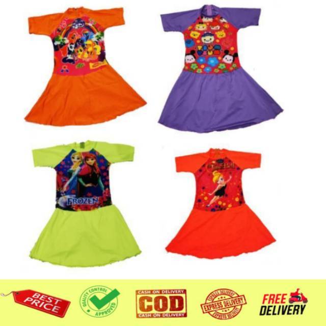 Baju renang  rok  celana  anak SD cewek karakter perkiraan 5 