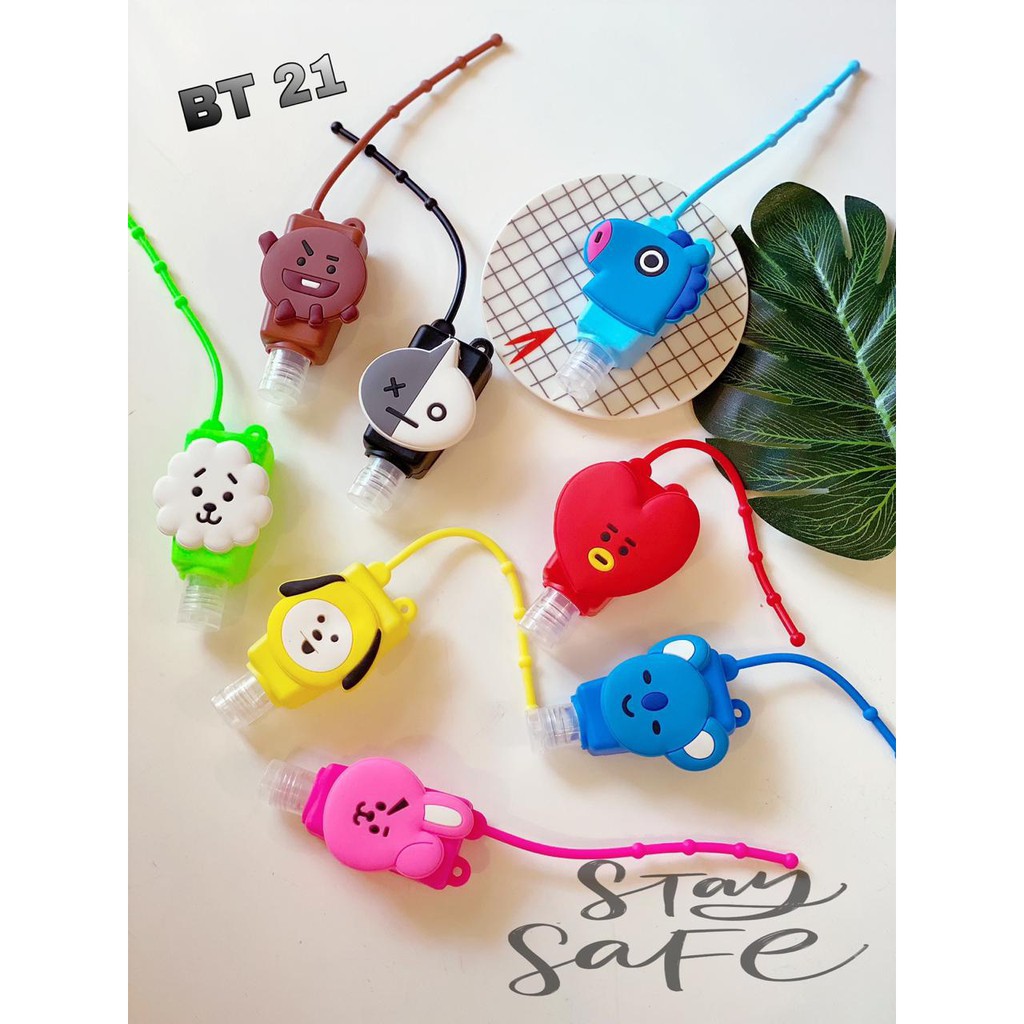 DEAN fashion - Botol Hand Sanitizer Holder With Empty Bottle Gantungan Tas - KPOP BTS BT21  MURAH