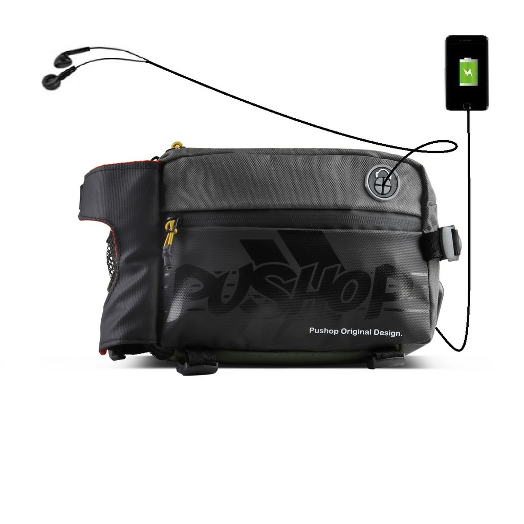 WaistBag Traveling Pushop Rusher Selempang USB Premium