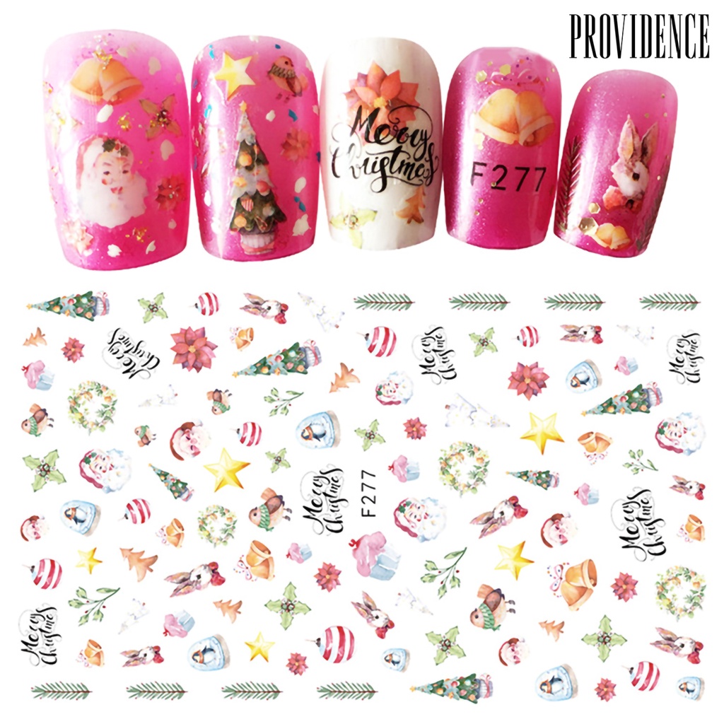 Providence Nail Sticker Christmas Self Adhesive Mini Santa Nail Art Decal Decoration for Fingernail