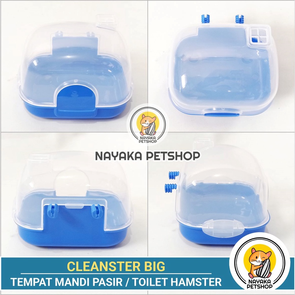 Cleanster Big Tempat Mandi Pasir Hamster Wadah Pasir Wangi Toilet Pasir Gumpal