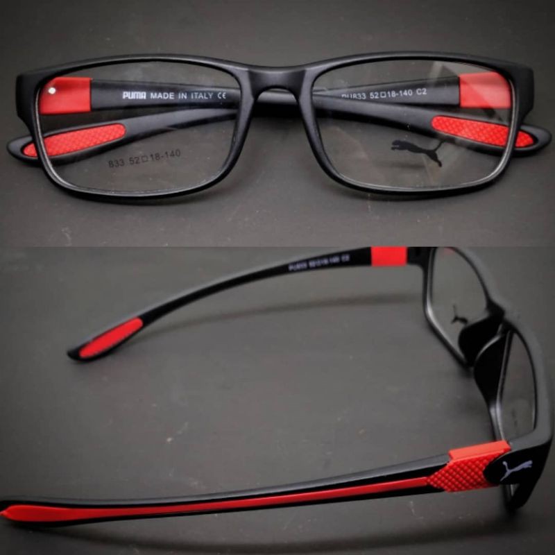 Frame kacamata SPORTY 833 ,(Frame+Lensa Minus) , Kacamata pria Wanita
