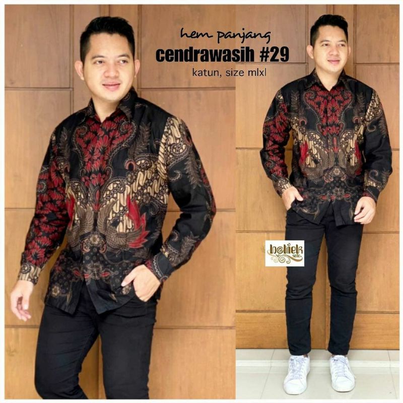 Batik Pria Lengan Panjang Gus Azmi BATIK AZMIL HRB026 motif KERATONAN Kode 002 size M L XL XXL Regul