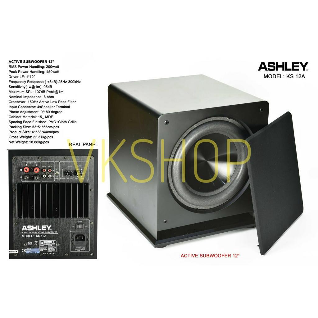 Subwoofer aktif ashley KS-12A 2 inch speaker Ashley KS 12A KS12A