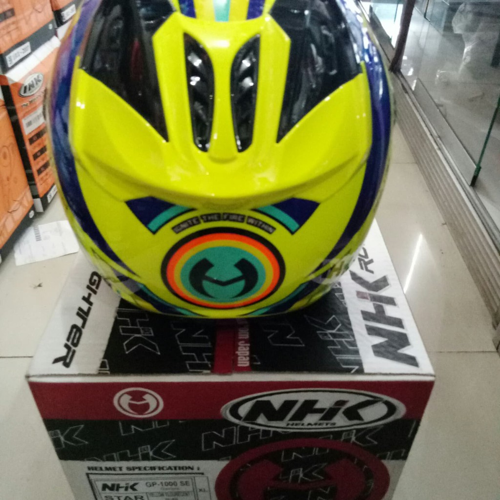 GEMPUR HARGA;; HELM NHK R6 MOTIF HIJAU 100% ORIGINAL