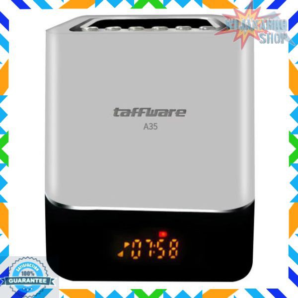 Taffware Jam Alarm Bluetooth Speaker Colorful LED Light - A35 - White