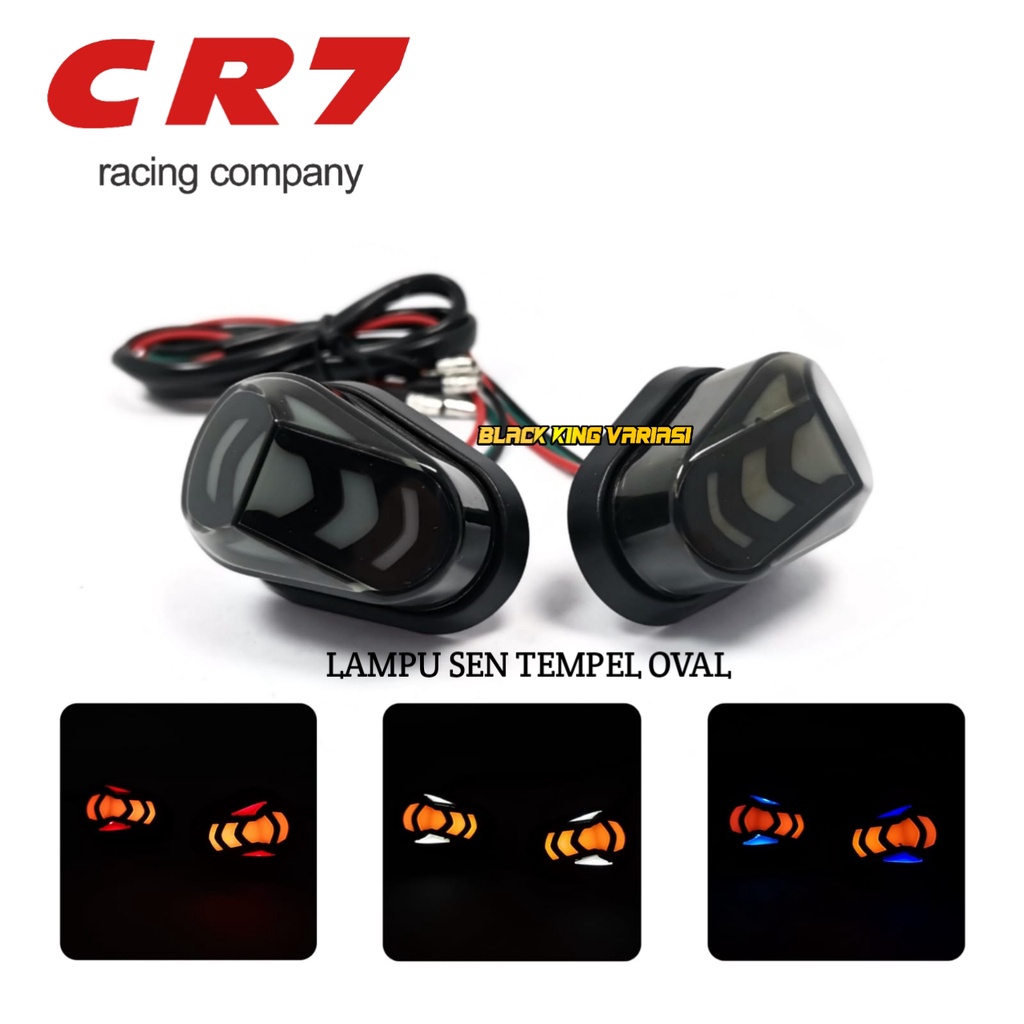 Sen Tempel Lampu Sen Led Oval 2 Mode Running Sein Tempel R15 CBR Ninja GSX Lampu sen Tempel Oval