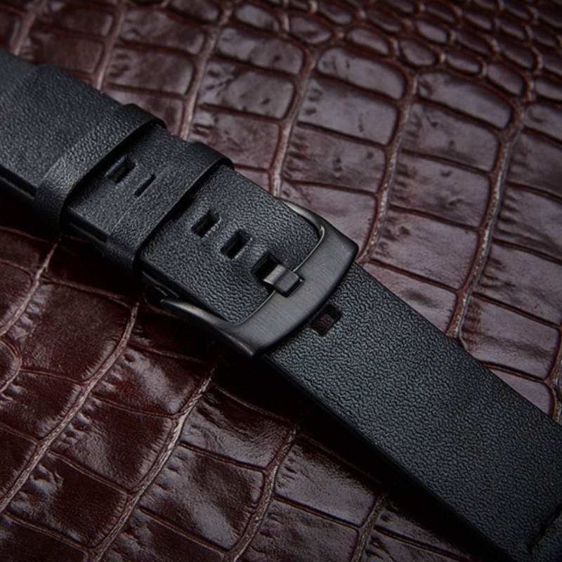 MODERN Tali Jam Xiaomi Watch S1 / Active - Strap 22mm Leather Kulit With Black Buckle Stainless