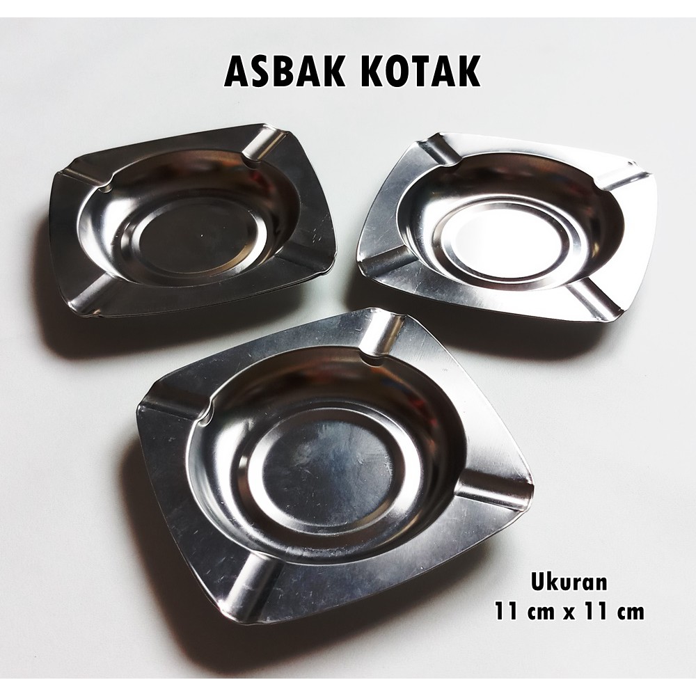 Asbak  Stainless Bulat dan Kotak