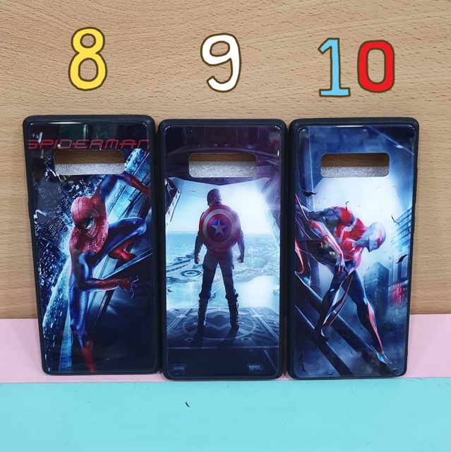 Casing Samsung Note 8 S9 S9plus Glass case super hero case avenger