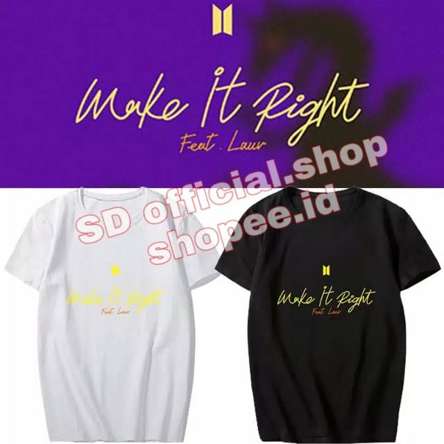 ( BAYAR DITEMPAT)  kaos kpop BTS MAKE IT RIGHT yellow JIMIN SUGA TAEHYUNG JUNGKOOK JHOPE