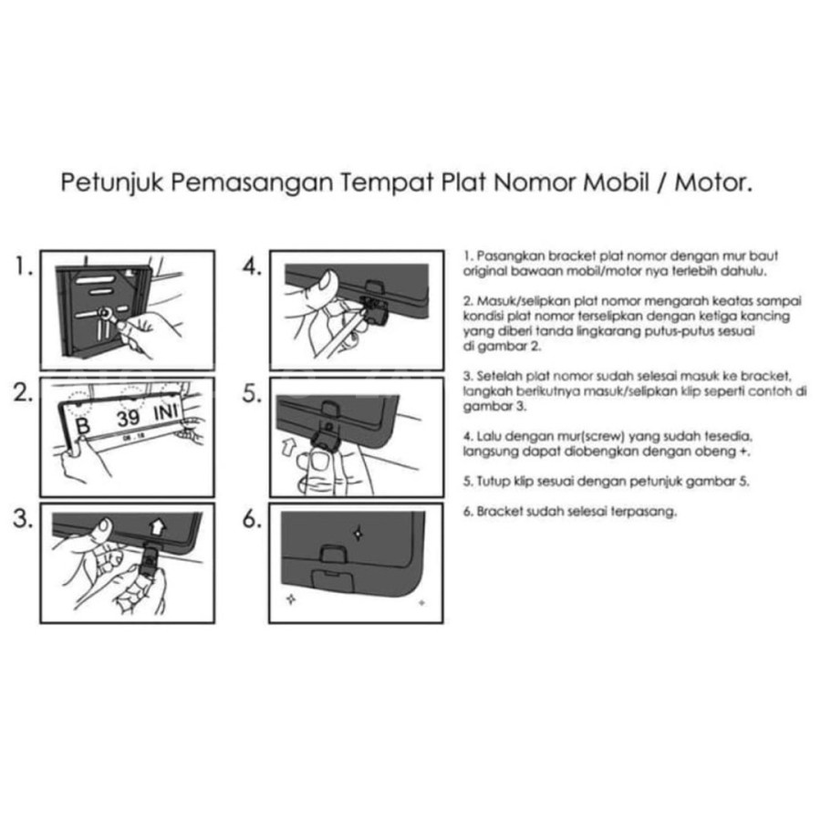 Tempat Dudukan Plat No Mobil / Cover Plat Nomor / Tatakan Plat Nomor Mobil / Frame Plat Nomor Standart Astra Termurah