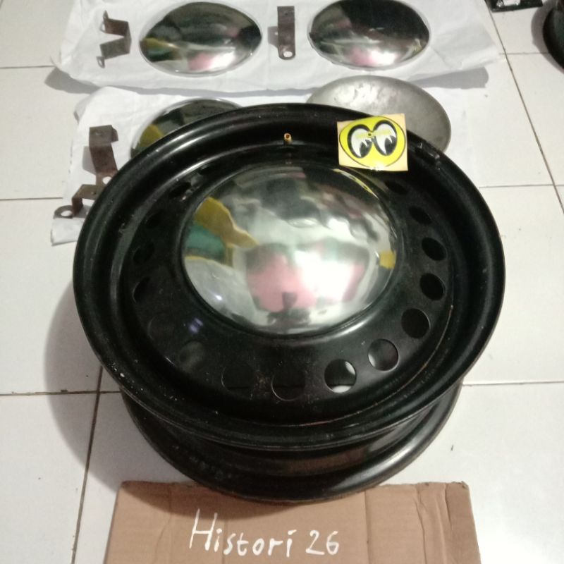 4pcs Dop moon velg kaleng Ertiga Luxio R15 pcd 5x114 PNP tinggal pasang 1set
