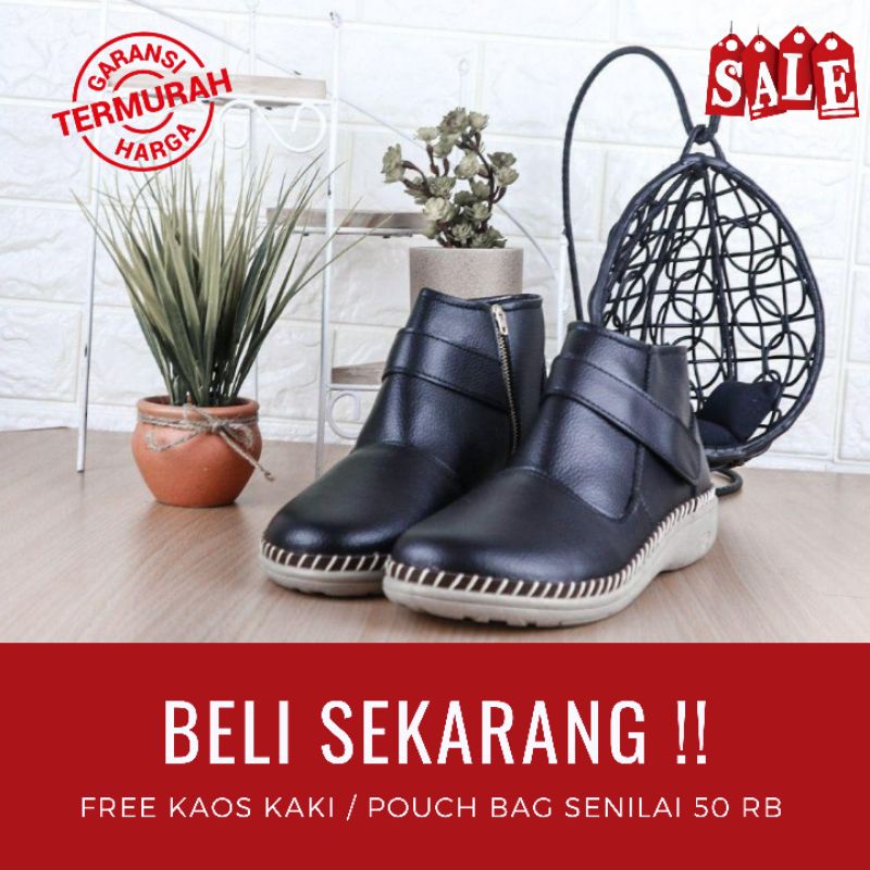 Sepatu Boots Wanita Original Etnikshoes Amelia Boots Kerja