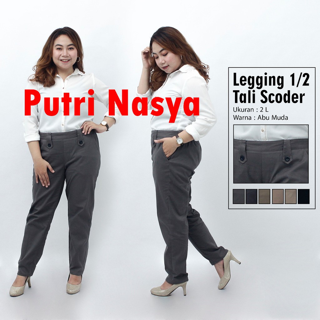 Celana jumbo kantor legging 1/2 tali scoder / celana big size / celana formal / celana wanita jumbo