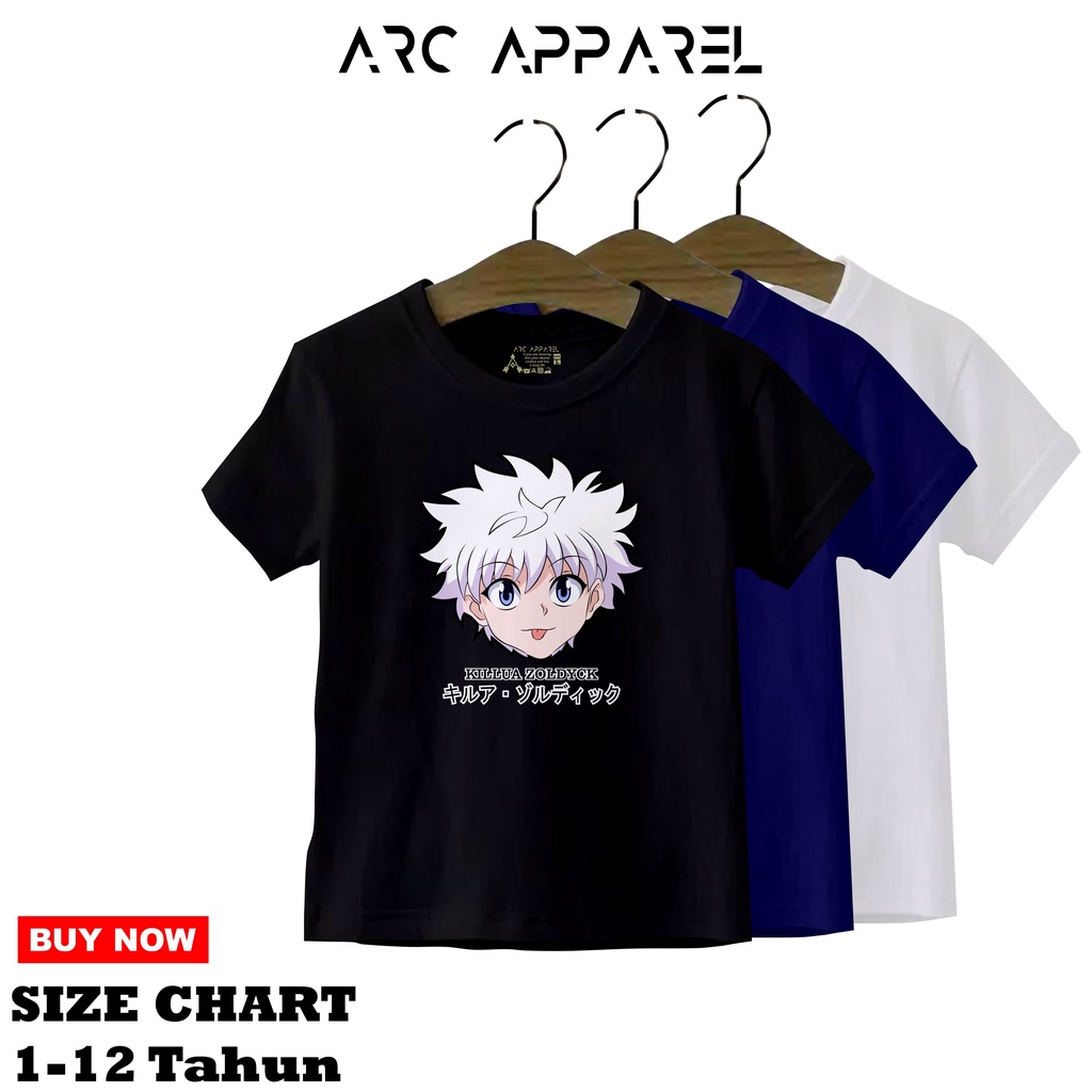 Jual Baju Kaos Killua Zoldyck Anak Laki Laki Anime Hunter X Hunter T Shirt Distro Jepang Umur 5