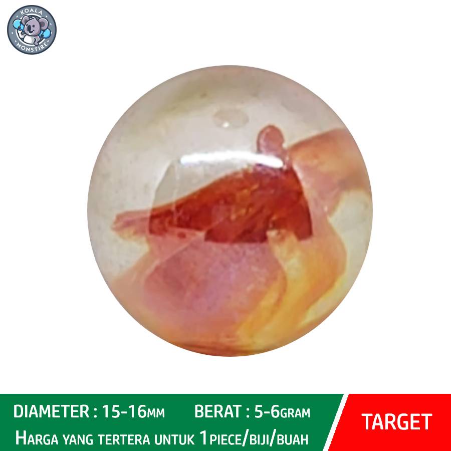 TARGET Kelereng Gundu Red Rainbow Marble Balap Belimbing Merah