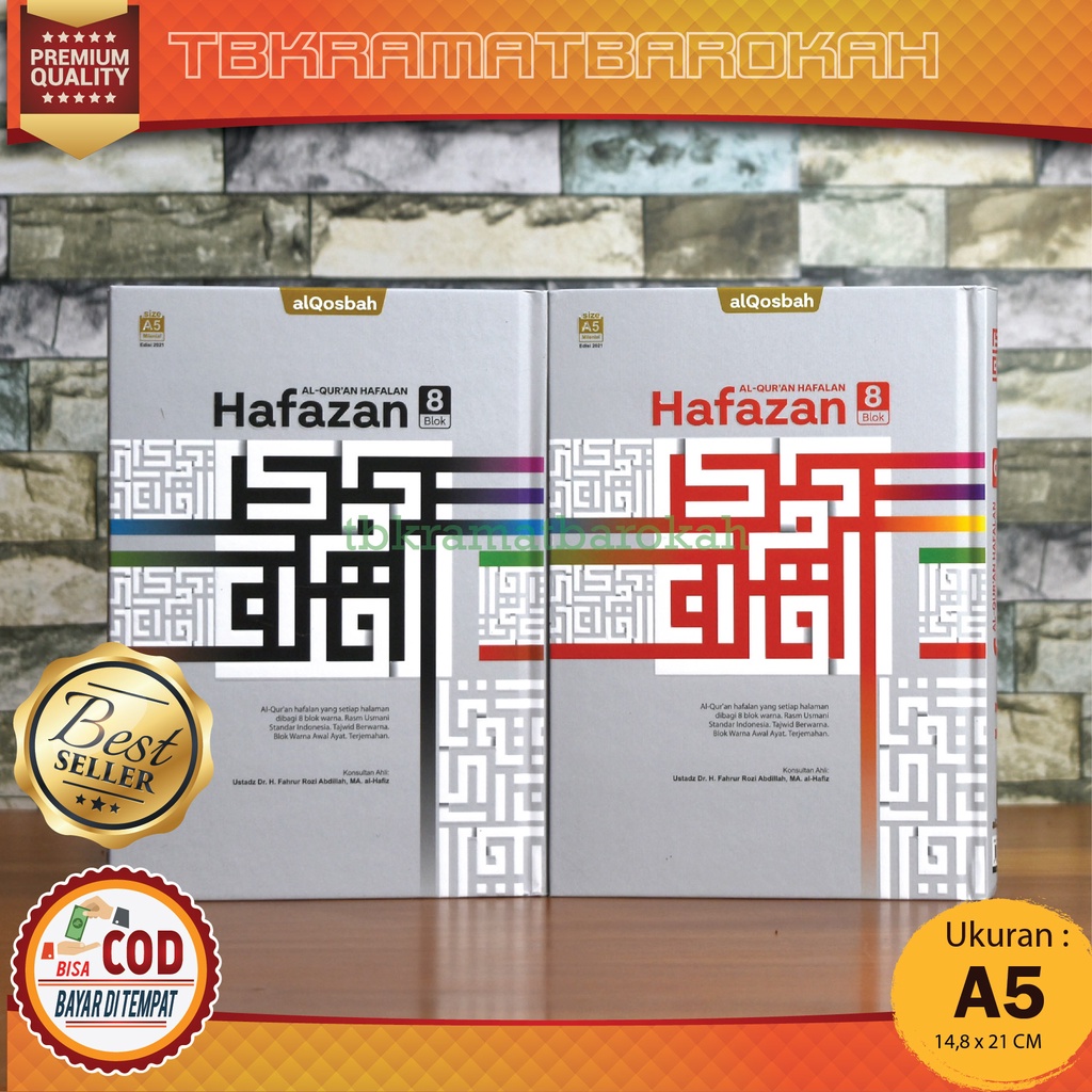 Al Quran Qosbah Hafalan Hafazan 8 Blok Terjemah A5 Cover Milenial Reguler, Al Quran Tajwid Warna dan