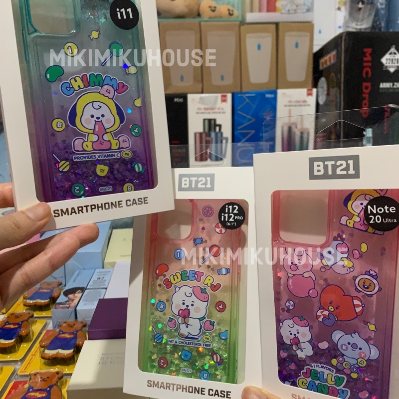 BT21 AQUA BLING & NEON CASE JELLY CANDY BABY CASING GLITTER 20 BTS SAMSUNG OFFICIAL UP S20 MAX KOREA