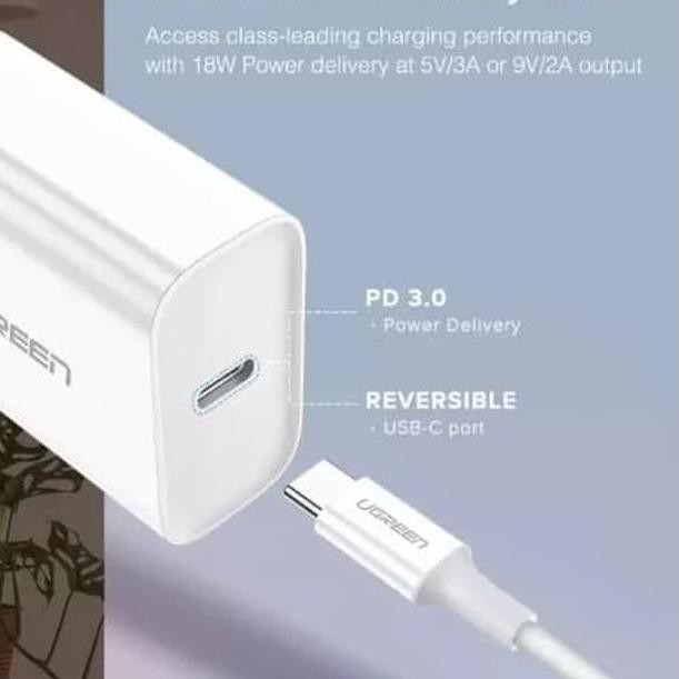 Ugreen Charger Type C Quick Charge with PD 3.0 18 watt QC 3.0 WHITE