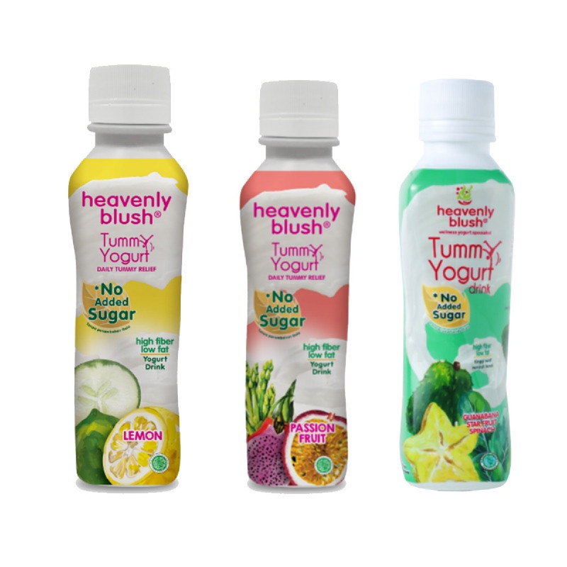 

HEAVENLY Blush Tummy Yogurt Drink Guanabana, Lemon, Passion Fruit Botol 180ml