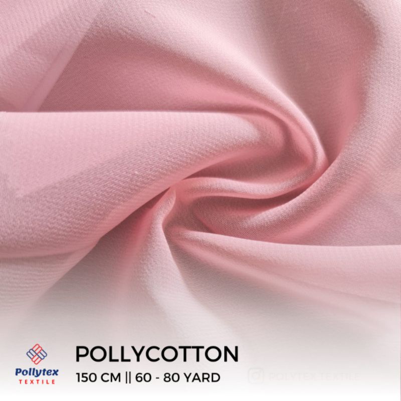 Bahan Kain Pollycotton / Double Hycon / Finne / Double Chiffon Premium  Lebar 150 cm ecer meteran per 0,5 meter