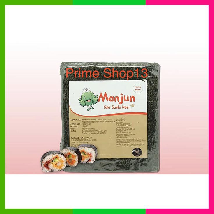 

Sushi N Manjun Seaweed Rumput Laut 50 Sheets/Lembar Kim Full Size