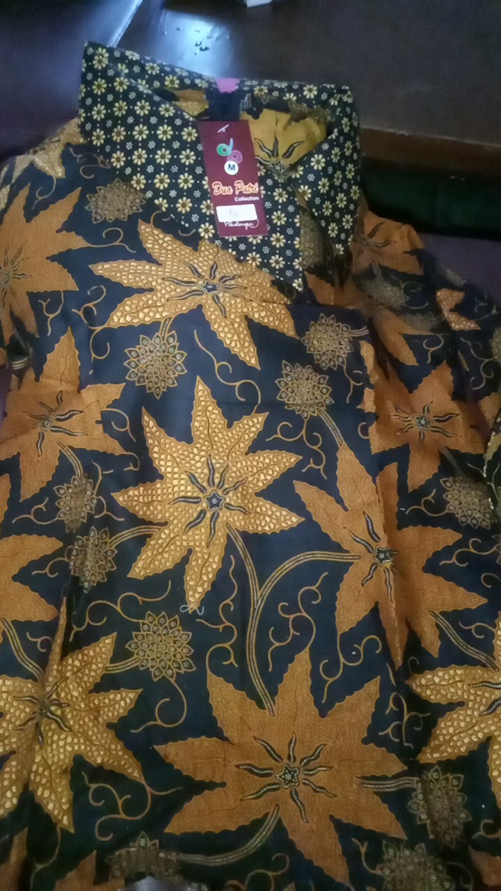 Batik Wanita Atasan Blouse Modern Model Kerah Besar Batik Kerja Wanita
