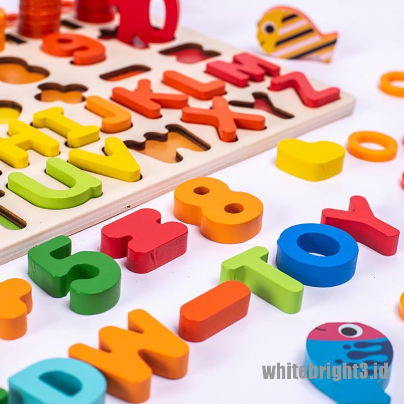 {white3} Montessori Early Educational Toy Wooden Toys for Kids Board Matching Puzzle Game