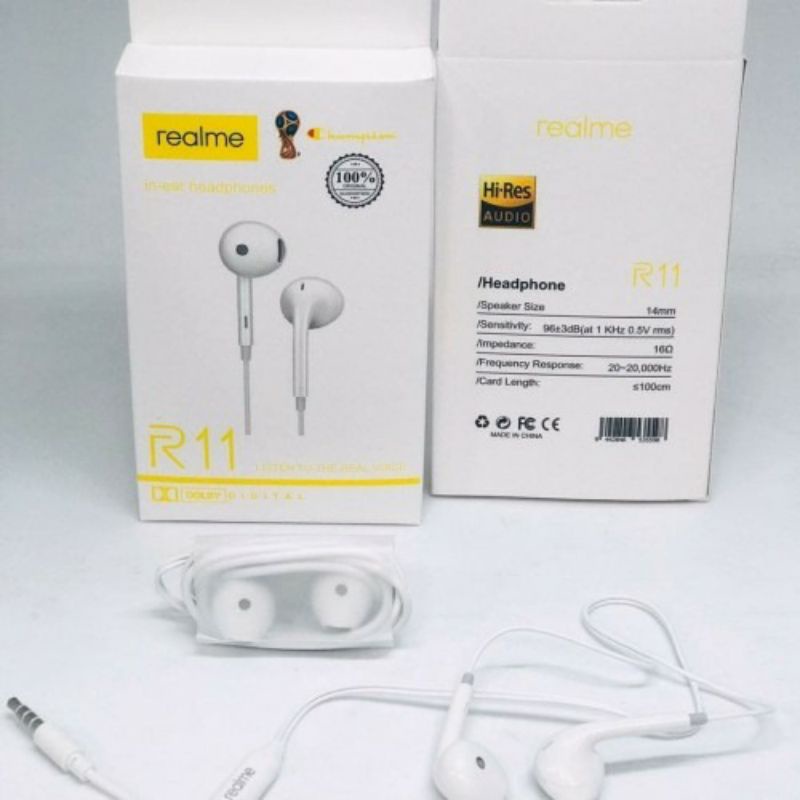 HF HEADSET/EARPHONE REALME R11 ORIGINAL 100% CHAMPION SUPER BASS