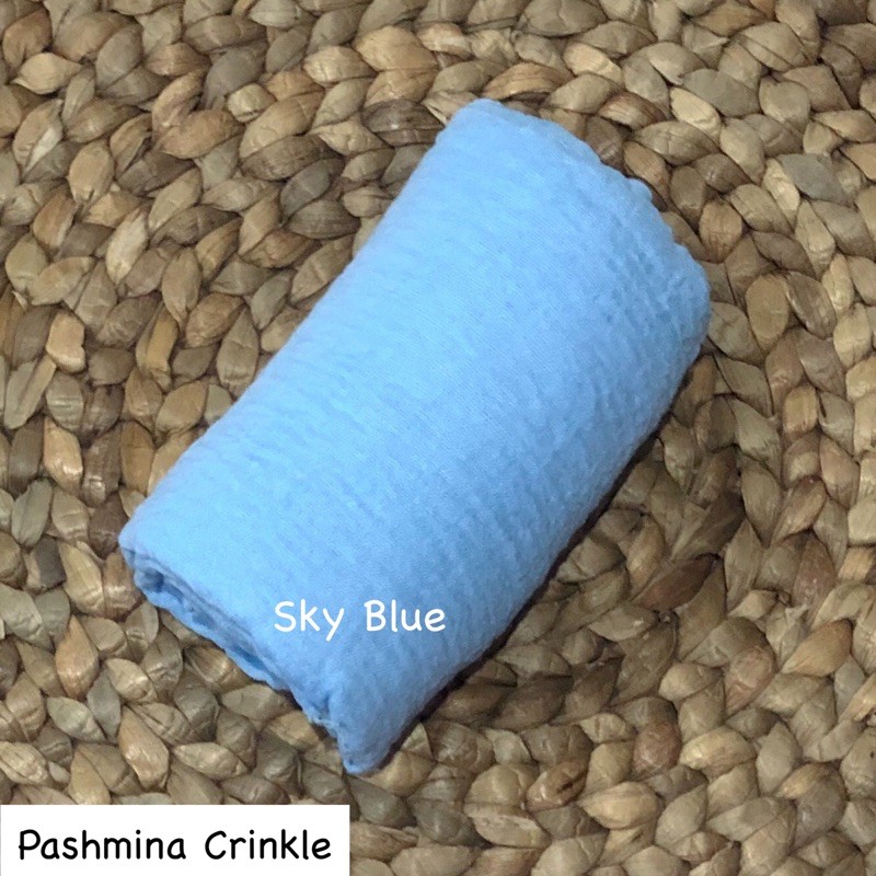 Pashmina crinkle Part 1 Hijab pasmina kusut Lavanya By Azzara-Sky Blue